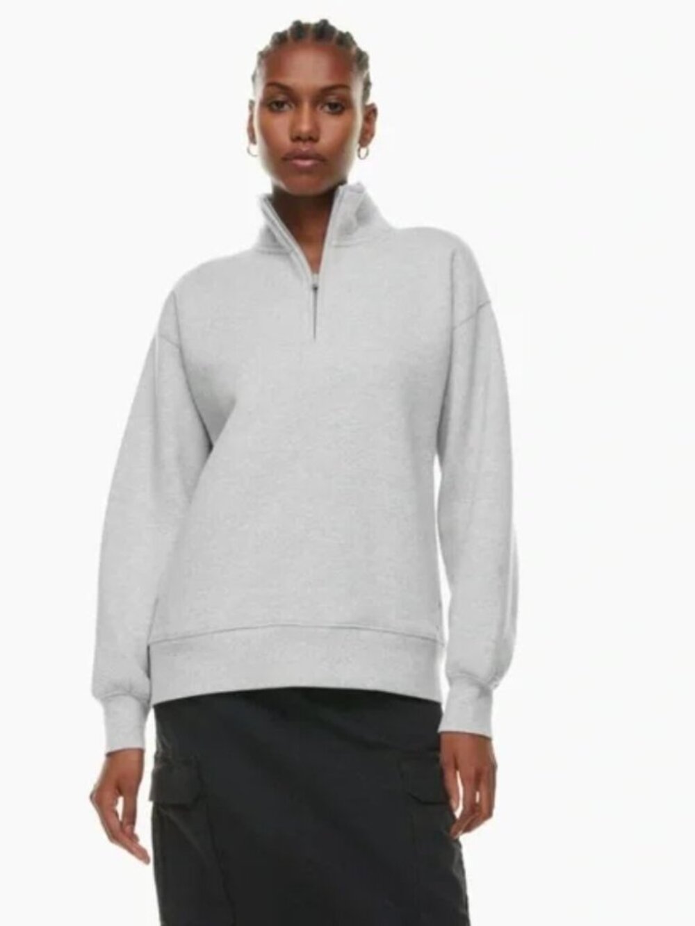 Aritzia TNA Cozy Fleece Boyfriend Sweatshirt Heather Gray Small
